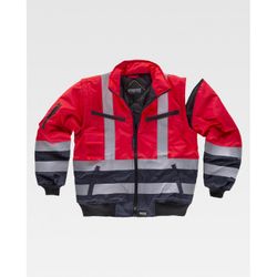 CAZADORA COMBINADA ALTA VISIBILIDAD ROJO+MARINO T-XXL
