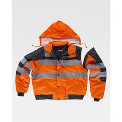CAZADORA PILOTOREF.C3750 NEGRO+NARANJA A.V. T-XL