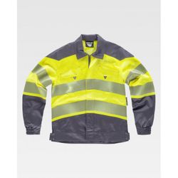 CAZADORA REF.C2710 GRIS OSCURO+AMARILLO A.V. T-S