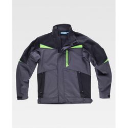 CAZADORA REF.WF2752 GRIS OSCURO+NEGRO+VERDE LIMA T-L