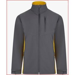 CAZADORA SOFT SHELL BICOLOR GRIS/AMARILLO T-XL