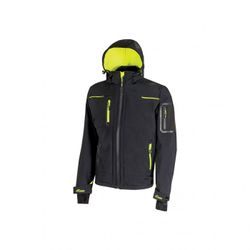 CAZADORA SOFT SHELL SPACE BC NEGRO-AMARILLO T-L