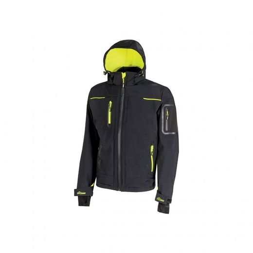 CAZADORA SOFT SHELL SPACE BC NEGRO-AMARILLO T-XL