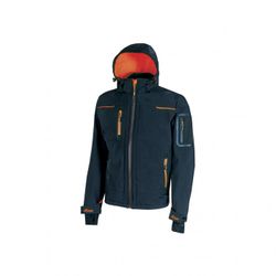 CAZADORA SOFT SHELL SPACE DB AZUL-NARANJA T-XXL