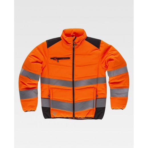 CAZADORA WORKSHELL REF.C2951 NARANJA A.V.+NEGRO T-S