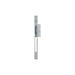 Cerradero eléctrico estrecho. Frente largo para cerradura de palanca deslizante. 12vac/dc.