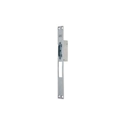 Cerradero eléctrico std. Automático con desbloqueo. Frente largo con cerraduras de palanca gancho inox. 12vac/vdc.