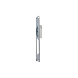 Cerradero eléctrico std. Automático. Frente largo con cerraduras de bulón inox. 12vac/vdc.