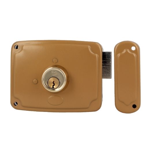 Amig 23313 | cerradura sobreponer 72pu | 120 x 95 mm | acero | esmaltado oro - derecha