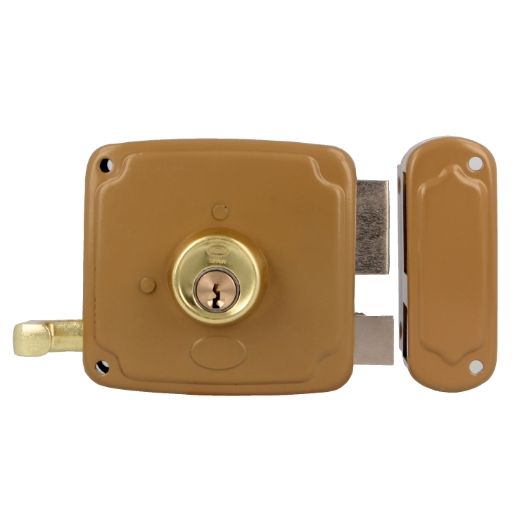 Amig 22564 | cerradura sobreponer 72u | 100 x 95 mm | acero | esmaltado oro - derecha