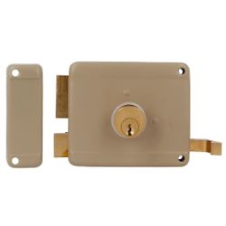 Amig 21789 | cerradura sobreponer 78 | 100 x 85 mm | acero | beige - izquierda