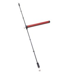 Dispositivo antipánico de deslizamiento, modelo de sobreponer con tres puntos de cierre laterales de la gama quick en acabado negro-rojo