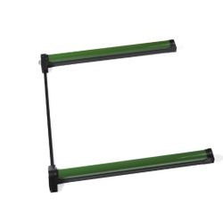 Dispositivo antipánico de deslizamiento para discapacitados modelo de sobreponer con un punto de cierre central y microinterruptor de la gama quick en acabado negro-verde