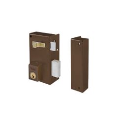 Cerradura de sobreponer de un punto de cierre 56-a con palanca y picaporte, cilindro forjado, entrada de 40mm, caja de 70mm, mano derecha, acabado hierro pintado