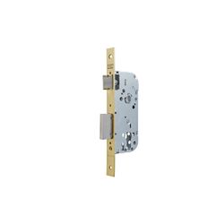 Cerradura gama obra serie 130 para puertas de madera, nueca de 8mm, entrada de 40mm, frente cuadrado, acabado hierro latonado