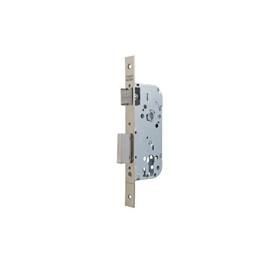 Cerradura gama obra serie 130 para puertas de madera, sin cilindro, nueca de 8mm, entrada de 40mm, frente cuadrado, acabado hierro niquelado