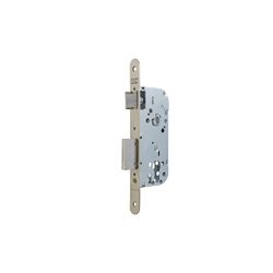 Cerradura gama obra serie 130 para puertas de madera, sin cilindro, nueca de 8mm, entrada de 40mm, frente redondeado, acabado hierro niquelado