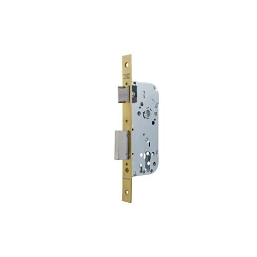 Cerradura gama obra serie 130 para puertas de madera, sin cilindro, nueca de 8mm, entrada de 50mm, frente cuadrado, acabado acero esmaltado