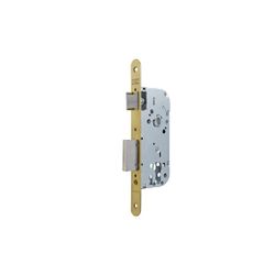 Cerradura gama obra serie 130 para puertas de madera, sin cilindro, nueca de 8mm, entrada de 50mm, frente redondeado, acabado acero esmaltado