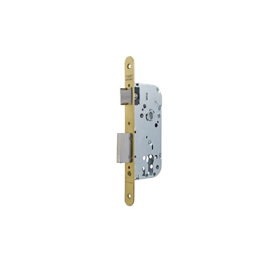 Cerradura gama obra serie 130 para puertas de madera, sin cilindro, nueca de 8mm, entrada de 50mm, frente redondeado, acabado acero esmaltado