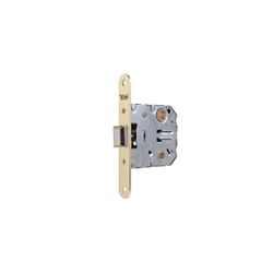 Picaporte de embutir reversible 500, canto redondo, acabado hierro latonado