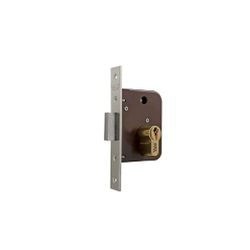 Cerradura de embutir de un punto de cierre 701, solo palanca, cilindro europerfil de 30x30mm, entrada de 40mm, caja de 70mm, acabado hierro niquelado