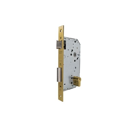Cerradura de gama obra 2030 para puertas de entrada, entrada de 45mm, cilindro te5 35x35mm, acabado acero esmaltado