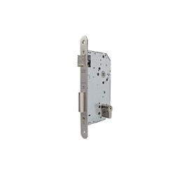 Cerradura de gama obra 2030 para puertas de entrada, frente redondeado, entrada de 50mm, cilindro te5, acabado acero inoxidable