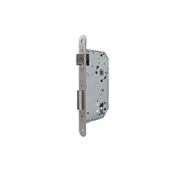 Cerradura de gama obra 2030 para puertas de entrada, sin cilindro, frente redondeado, entrada de 60mm, acabado acero inoxidable