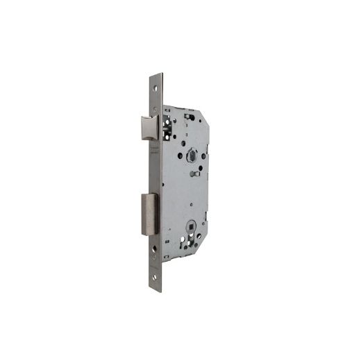 Cerradura de gama obra 2034 para puertas de condena con muletilla, entrada de 70mm, cilindro te5, acabado acero inoxidable