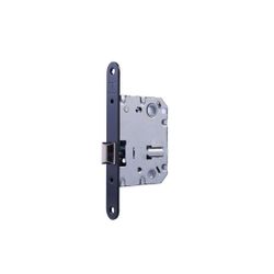 Cerradura de picaporte unificado silencioso 134u para puertas de madera, frente redondeado, entrada de 50mm, acabado negro