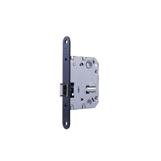 Cerradura de picaporte unificado silencioso 134u para puertas de madera, frente redondeado, entrada de 50mm, acabado negro