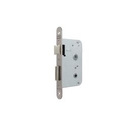 Cerradura de embutir madera 2004 para puertas de entrada con muletilla, frente redondeado, entrada de 40mm, acabado hierro niquelado