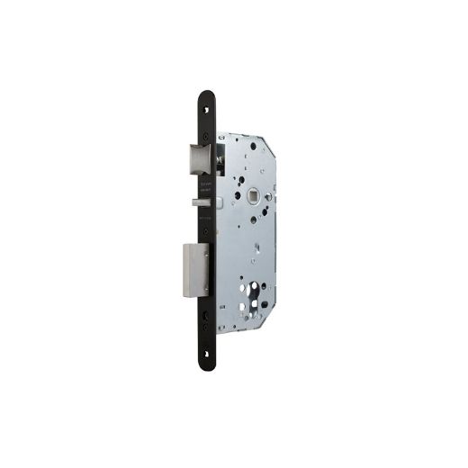 Cerradura cortafuego serie 2030e para puertas de entrada con ds, sin cilindro, frente redondeado, entrada de 60mm, acabado negro