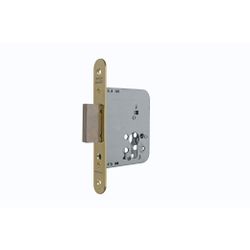 Cerradura de gama obra 2031 para puertas de madera, solo palanca, sin cilindro, frente redondeado, entrada de 40mm, acabado hierro latonado