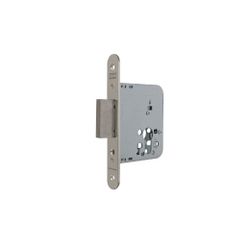 Cerradura de gama obra 2031 para puertas de madera, solo palanca, sin cilindro, frente redondeado, entrada de 40mm, acabado hierro niquelado.