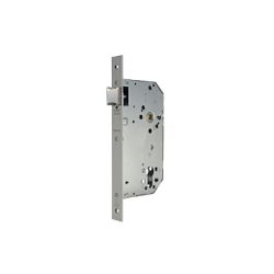 Cerradura 2039t para puertas de portal, regulable, sin cilindro, entrada de 60mm, mano izquierda, acabado acero inoxidable, aptas para uso con barras antipánico.