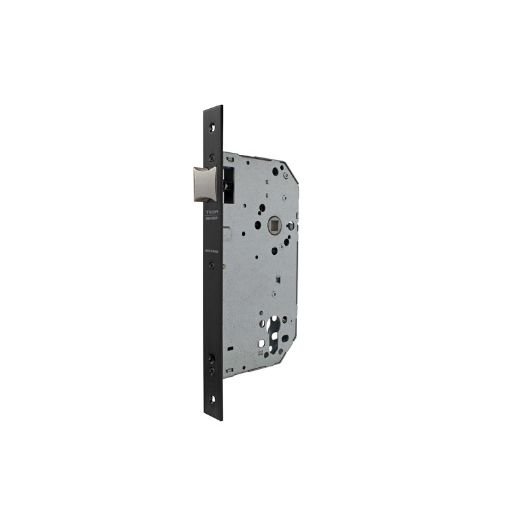 Cerradura 2039t para puertas de portal, sin cilindro, entrada de 60mm, mano izquierda, acabado negro, aptas para uso con barras antipánico.