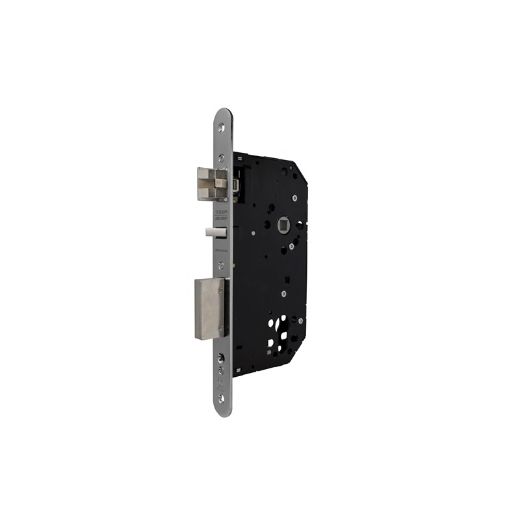 Cerradura de gama arquitectura 2ub0f para puertas de madera, sin función antipánico, sin cilindro, picaporte silencioso reversible, frente redondeado, entrada de 50mm, acabado acero inoxidable