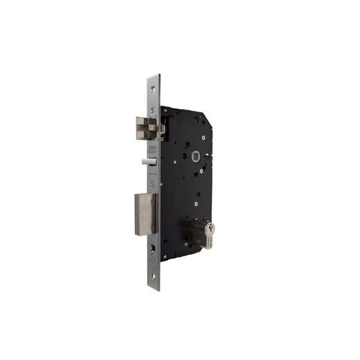 Cerradura de gama arquitectura 2ub0f para puertas de madera, sin función antipánico, picaporte silencioso reversible, entrada de 60mm, acabado acero inoxidable