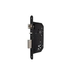 Cerradura de gama arquitectura 2ub0f para puertas de madera, sin función antipánico, sin cilindro, picaporte silencioso reversible, frente redondeado, entrada de 60mm, acabado negro