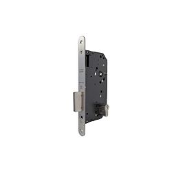 Cerradura de gama arquitectura 2ub1f para puertas de madera, sólo palanca, entrada de 60mm, frente redondeado, acabado latón pulido.
