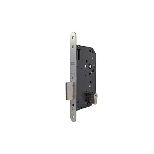 Cerradura de gama arquitectura 2ub1f para puertas de madera, sólo palanca, entrada de 60mm, frente redondeado, acabado latón pulido.