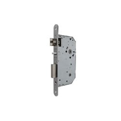 Cerradura de gama arquitectura 2ub4f para puertas de madera de condena con muletilla, sin función antipánico y con dispositivo de seguridad, frente redondeado, entrada de 60mm, acabado acero inoxidable
