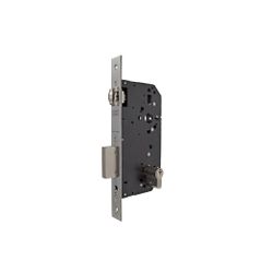 Cerradura de gama arquitectura 2ub6 para puertas de vaivén con rodillo, sin función antipánico y sin dispositivo de seguridad, entrada de 60mm, acabado acero inoxidable
