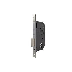 Cerradura de gama arquitectura 2ub1f para puertas de madera, sin cilindro, sólo palanca, entrada de 60mm, acabado acero inoxidable.