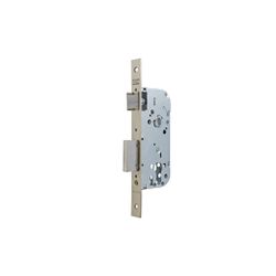 Cerradura gama obra serie 130 para puertas de madera, nueca de 8mm, entrada de 50mm, frente cuadrado, acabado hierro niquelado