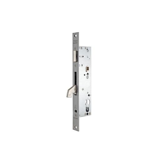 Cerradura antipánico de palanca basculante 2240ba con gancho de acero para puertas de una hoja, sin cilindro, para leva de 15mm, entrada de 30mm, apertura interior, mano izquierda, acabado acero inoxidable