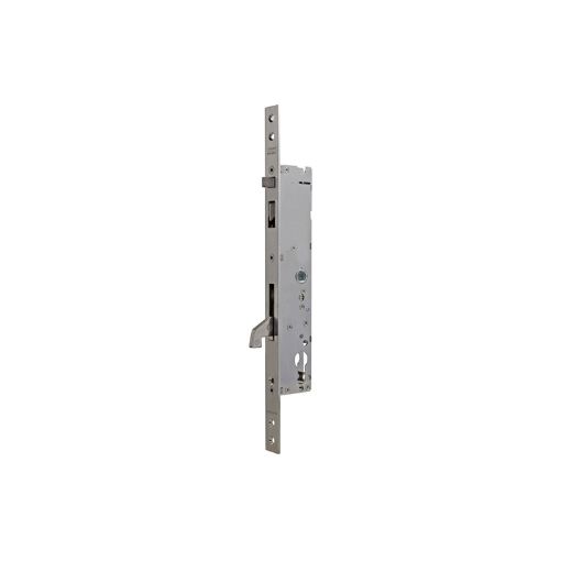 Cerradura monopunto automática 2240 aut con gancho automático y gancho reforzado, sin cilindro, entrada de 30mm, sin escudo ni cerradero, acabado acero inoxidable