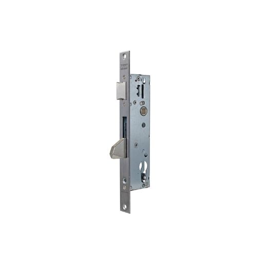 Cerradura monopunto de palanca basculante 2210be de caja estrecha, sin cilindro, picaporte reversible, entrada de 30mm, leva de 15mm, sin escudo ni cerradero, acabado acero inoxidable